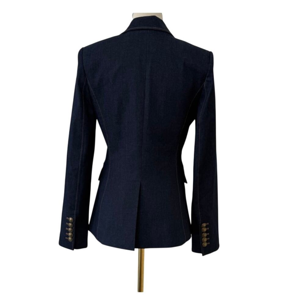 Veronica Beard Miller Denim Single-Breasted Dickey Jacket - Picture 7 of 16